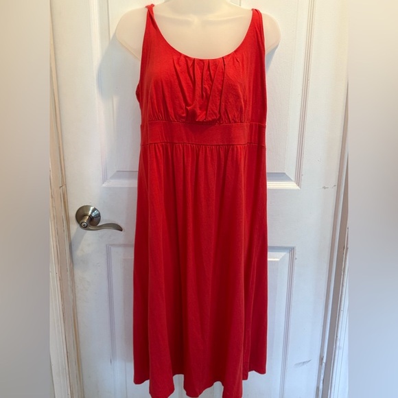 Old Navy Maternity Dress Red Sleeveless Knee Length Twisted Strap Size Large - Picture 1 of 8